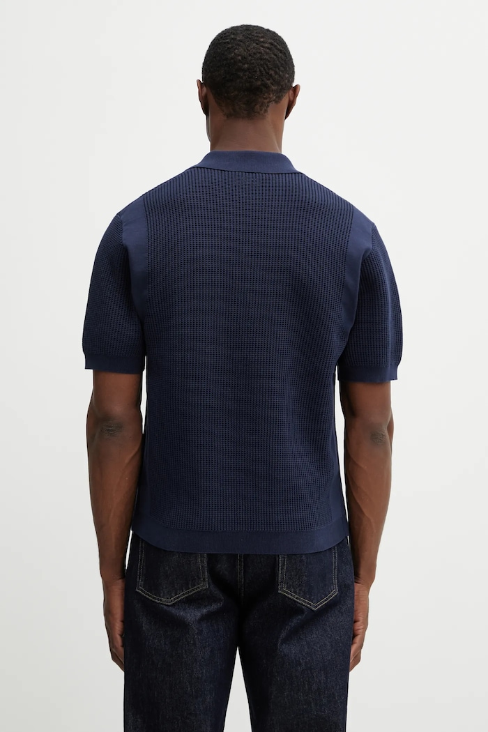 Îmbrăcăminte Drôle de Monsieur polo de bumbac Polo Maille Monogramme J.PO171.CO207.NY bleumarin