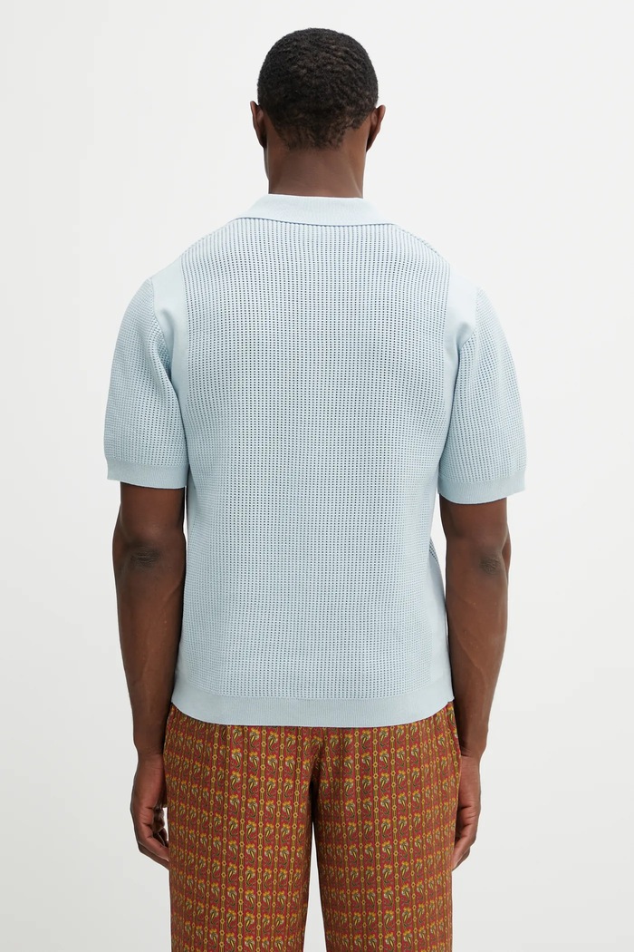 Îmbrăcăminte Drôle de Monsieur polo de bumbac Polo Maille Monogramme J.PO171.CO207.LBE albastru