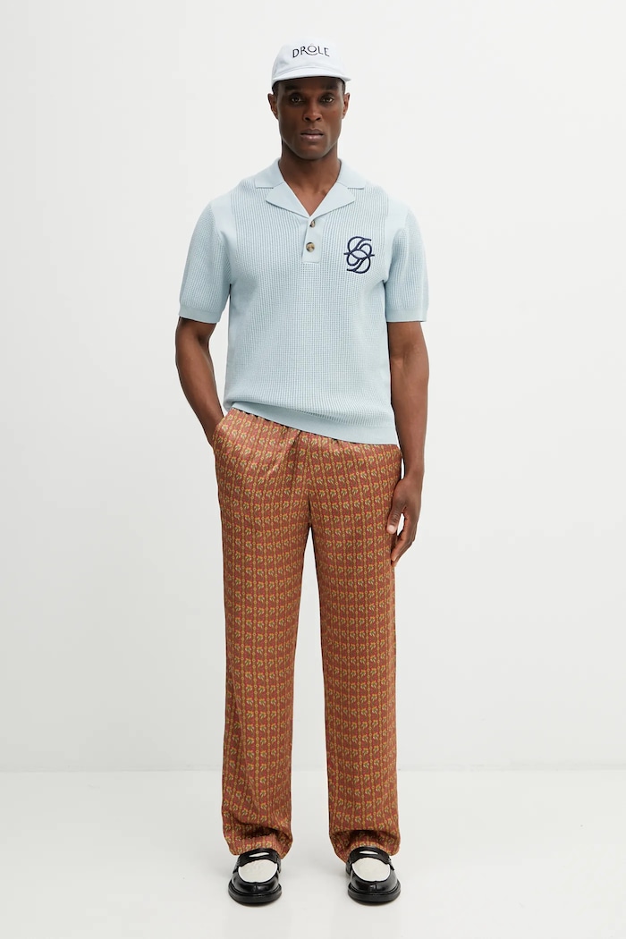 Drôle de Monsieur polo de bumbac Polo Maille Monogramme J.PO171.CO207.LBE albastru