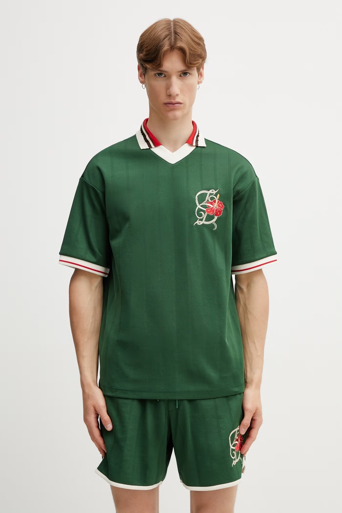Drôle de Monsieur Hibiscus polo s bavlnou pánské zelená K.PL171.PL160.DGN