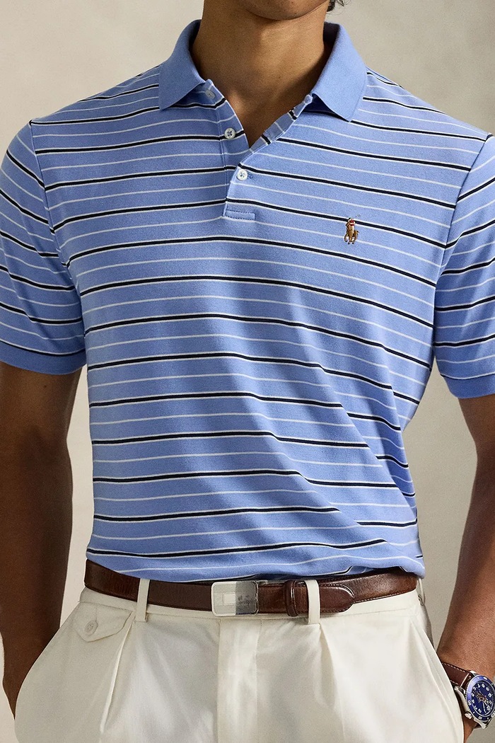 Bombažen polo Polo Ralph Lauren modra 710P07352