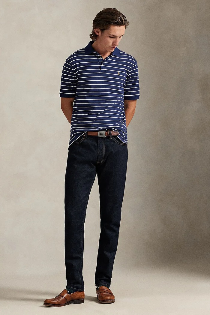 Clothing Polo Ralph Lauren cotton polo shirt 710P07353 navy