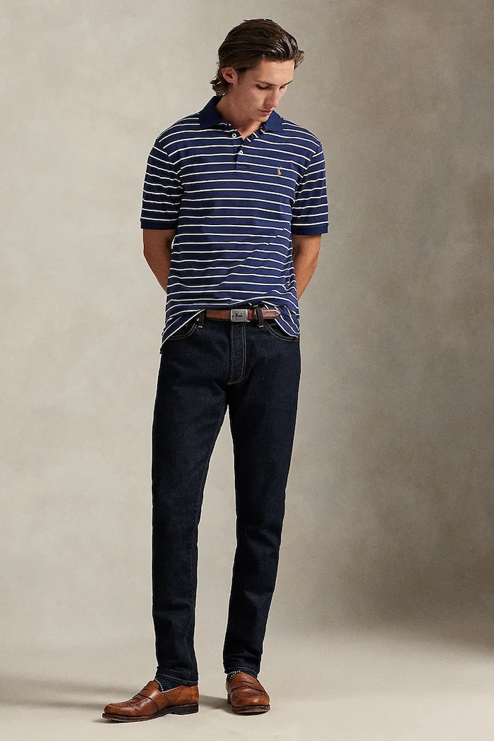 Clothing Polo Ralph Lauren cotton polo shirt 710P07353 navy