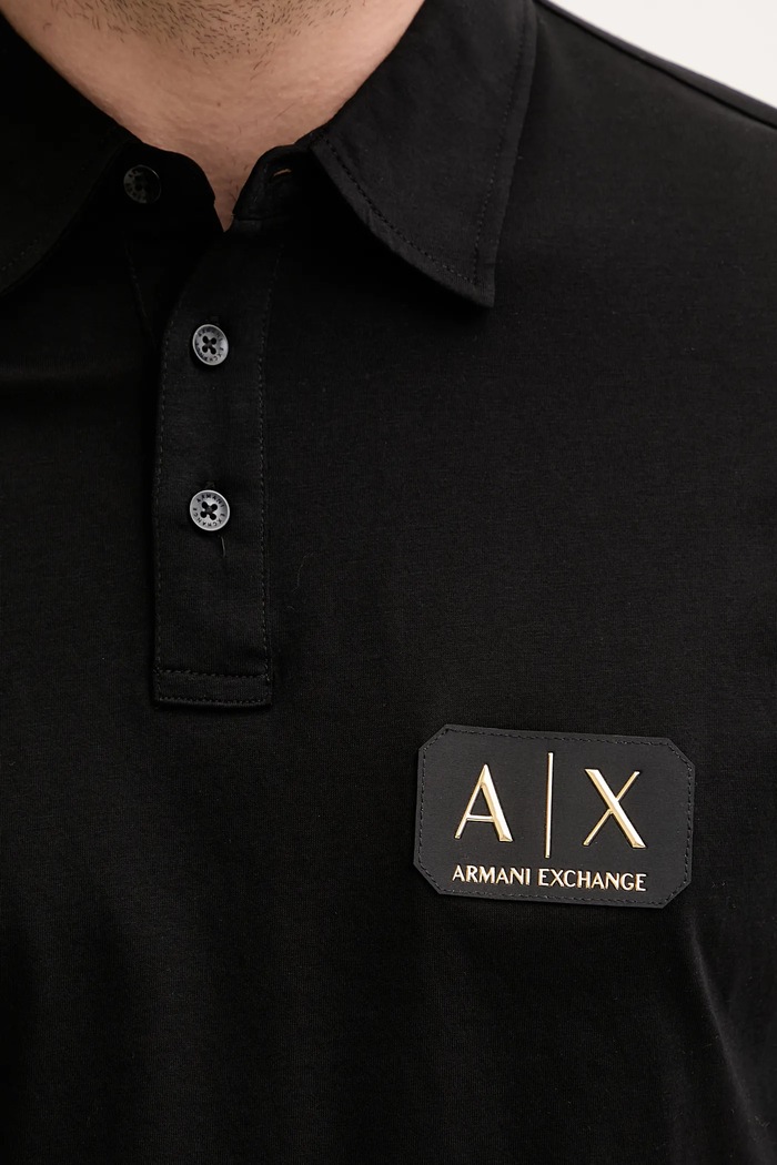 Bombažen polo Armani Exchange XM002232.AF10364 črna