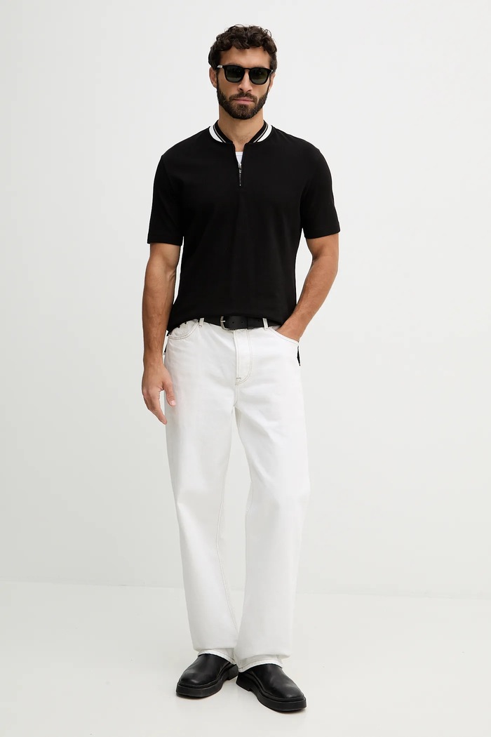 Bavlněné polo tričko Armani Exchange XM001764.AF10366 černá SS26