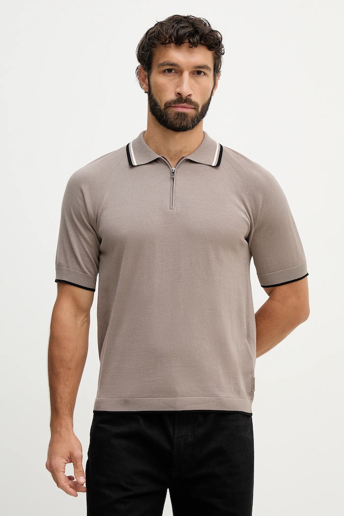 Bombažen polo Armani Exchange Bombaž bež XM001977.AF20139