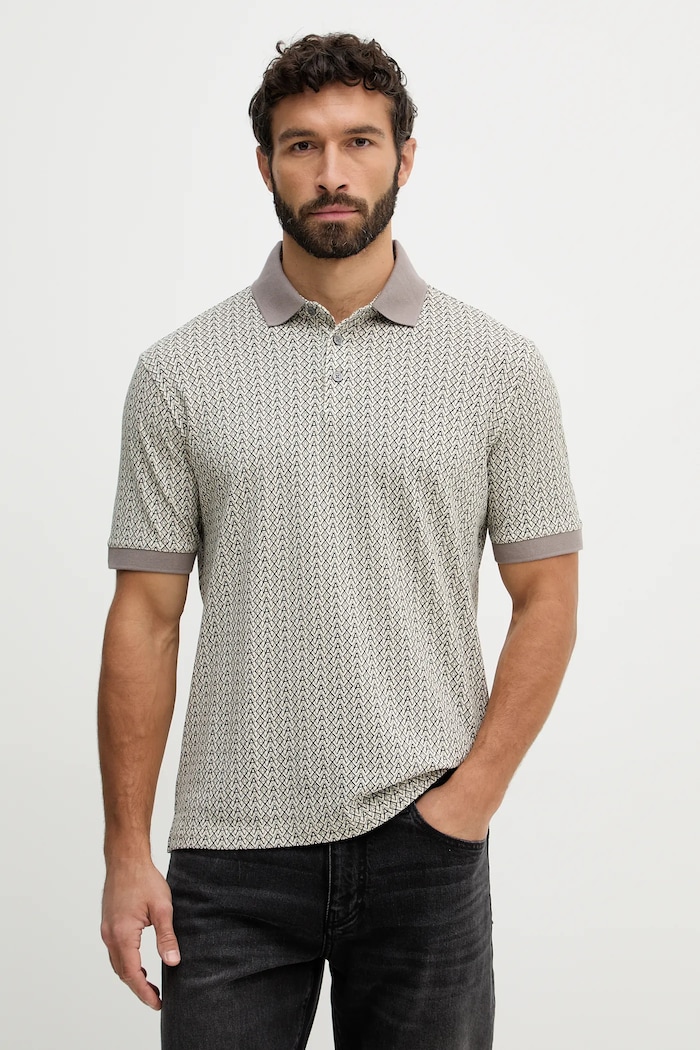 Bavlněné polo tričko Armani Exchange hladký béžová XM002015.AF10366