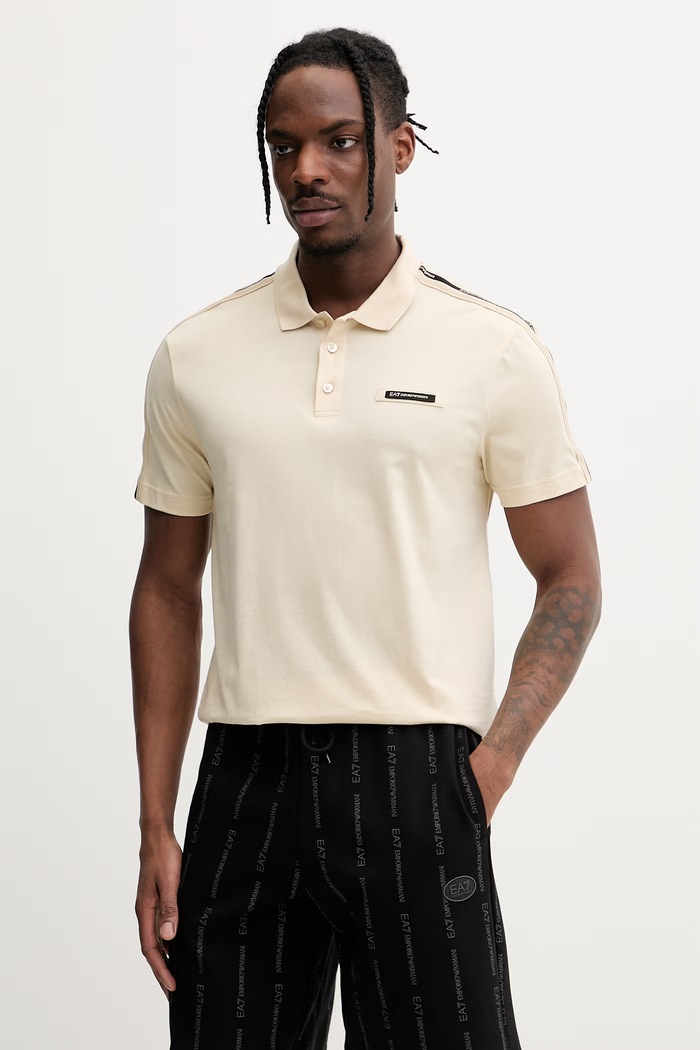 EA7 Emporio Armani тениска мъжка памучна бежов AF10375.7M001477