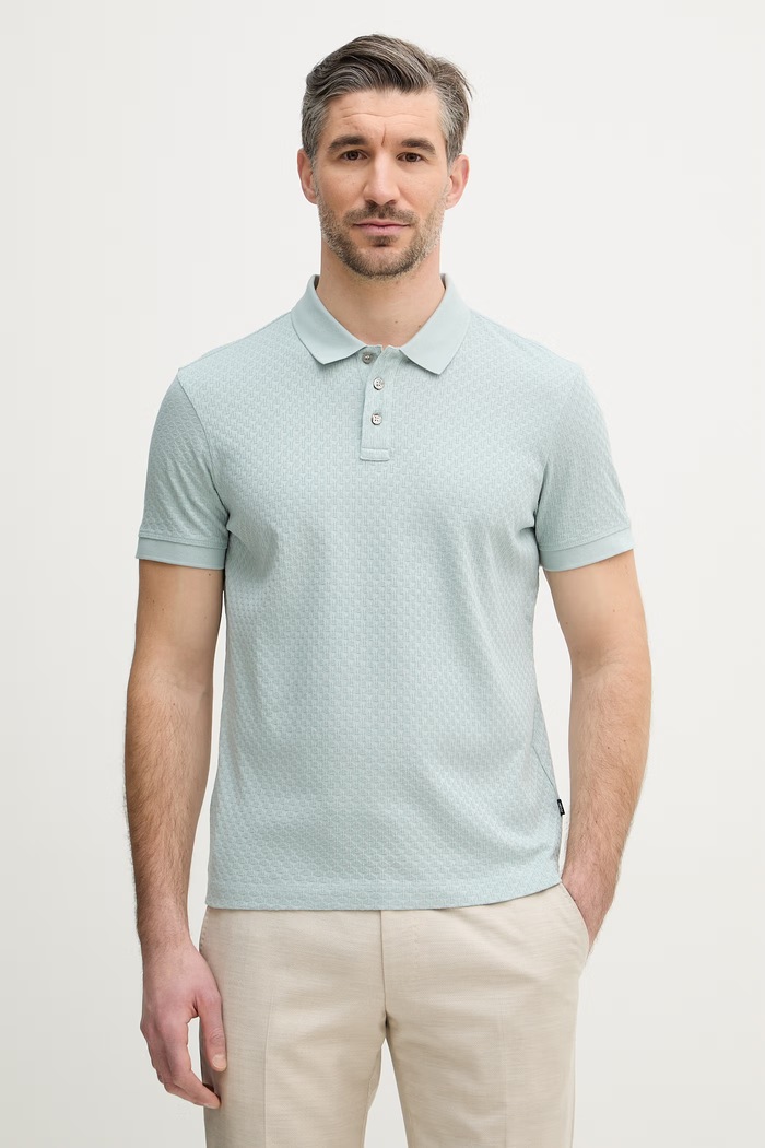 Joop! polo de bumbac regular turcoaz 30100501