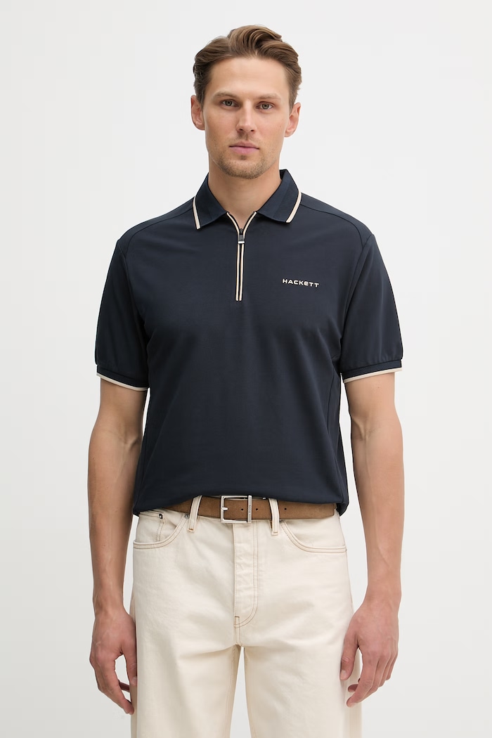 Polo tričko Hackett London nášivka tmavomodrá HM5600112