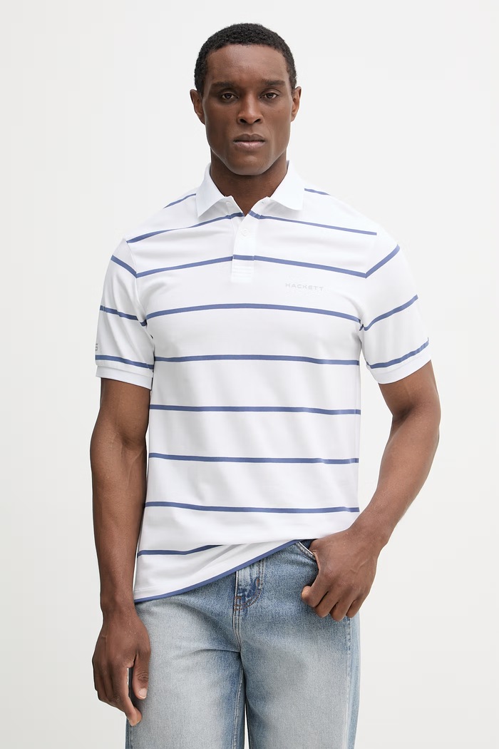 Polo tričko Hackett London regular biela HM5600117
