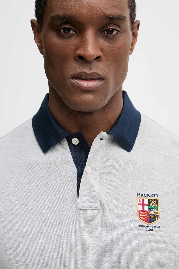 Bavlnené polo tričko Hackett London sivá HM5600138