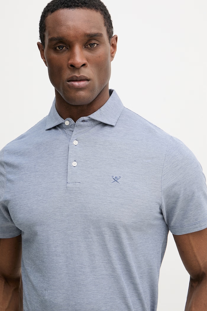 Bavlnené polo tričko Hackett London modrá HM5600139