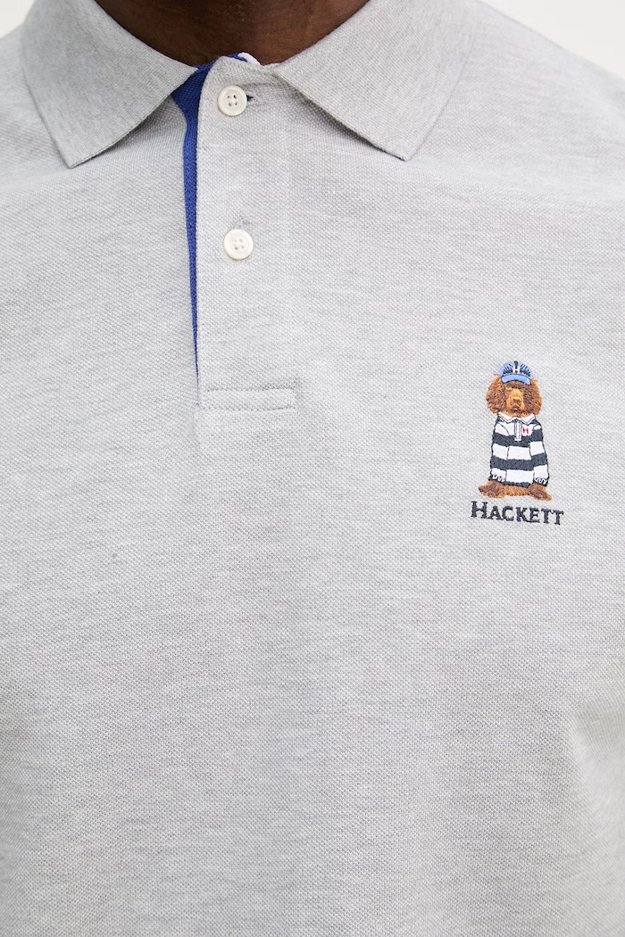 Hackett London polo bărbați din bumbac HM5600142 gri