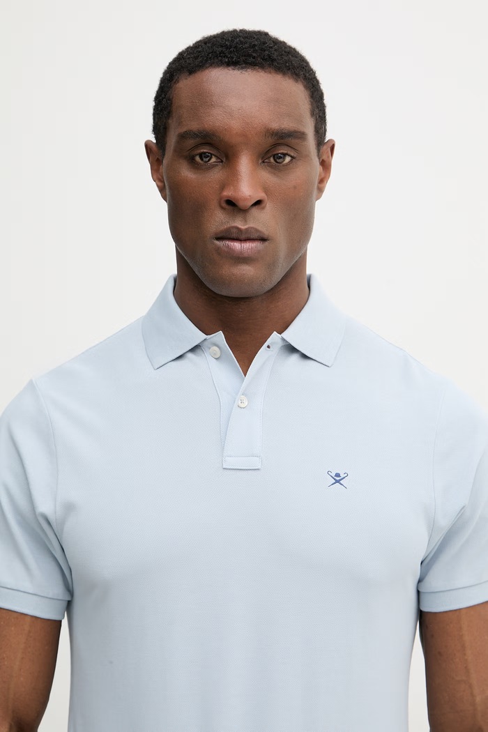 Bavlnené polo tričko Hackett London modrá HM5600148
