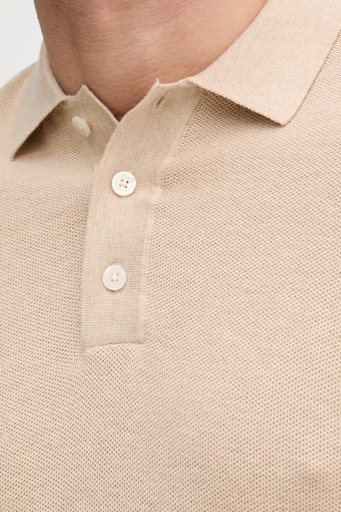 Hackett London pánske polo tričko s bavlnou HM7000186 béžová