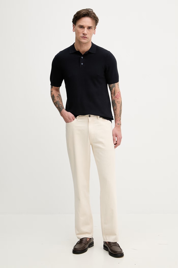 Hackett London pánske polo tričko s bavlnou HM7000186 tmavomodrá SS26