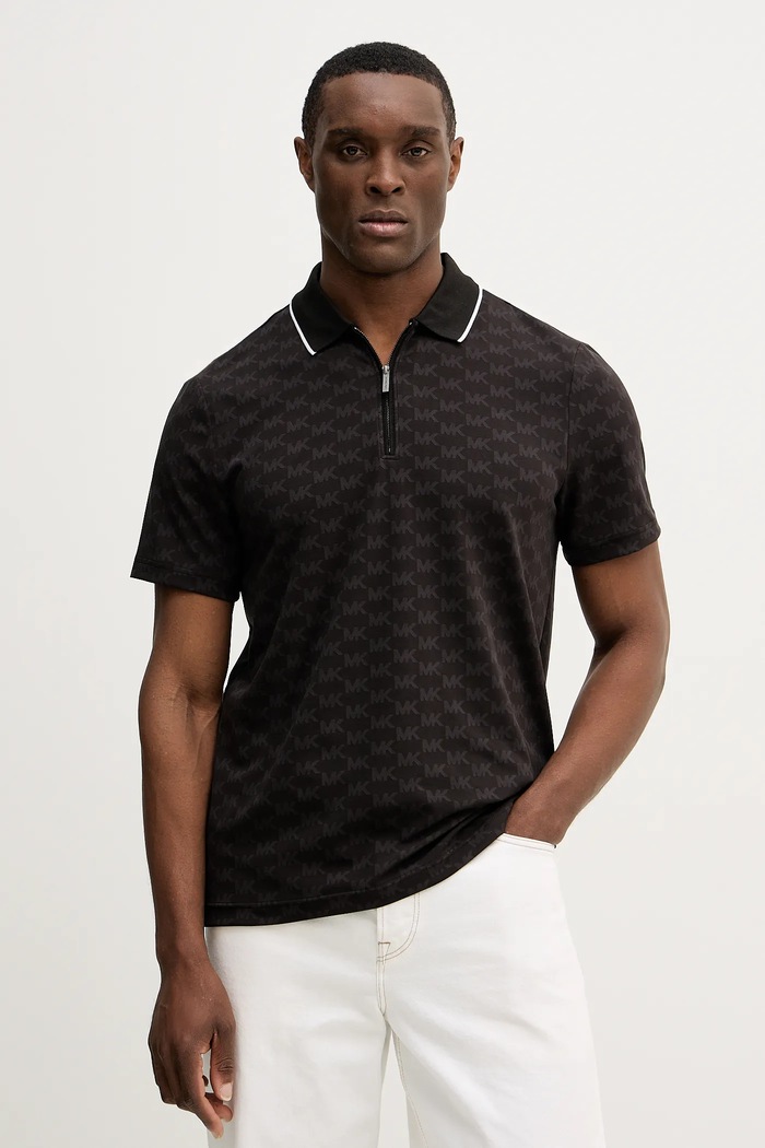 Michael Kors tricou polo regular negru CR652TLK3W