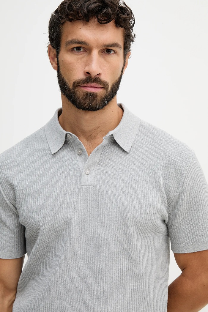 Michael Kors tricou polo gri CR660J3FE5