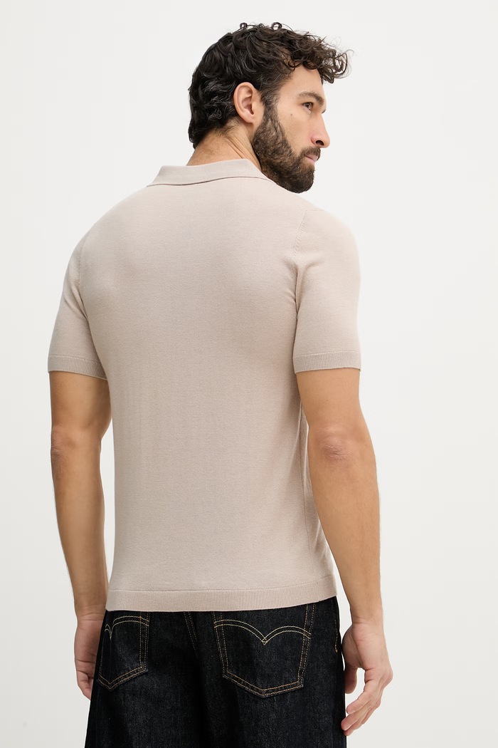 Oblečení Mos Mosh polo pánské vlněné Adam 506920 béžová