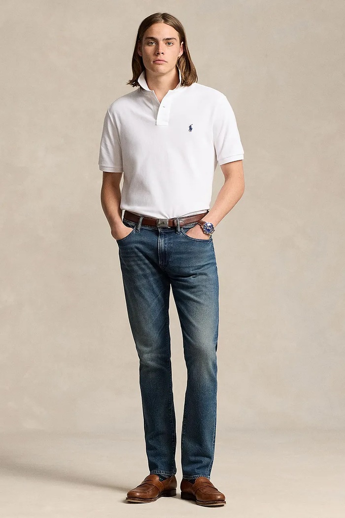 Îmbrăcăminte Polo Ralph Lauren polo de bumbac BASIC MESH 710666997001 alb