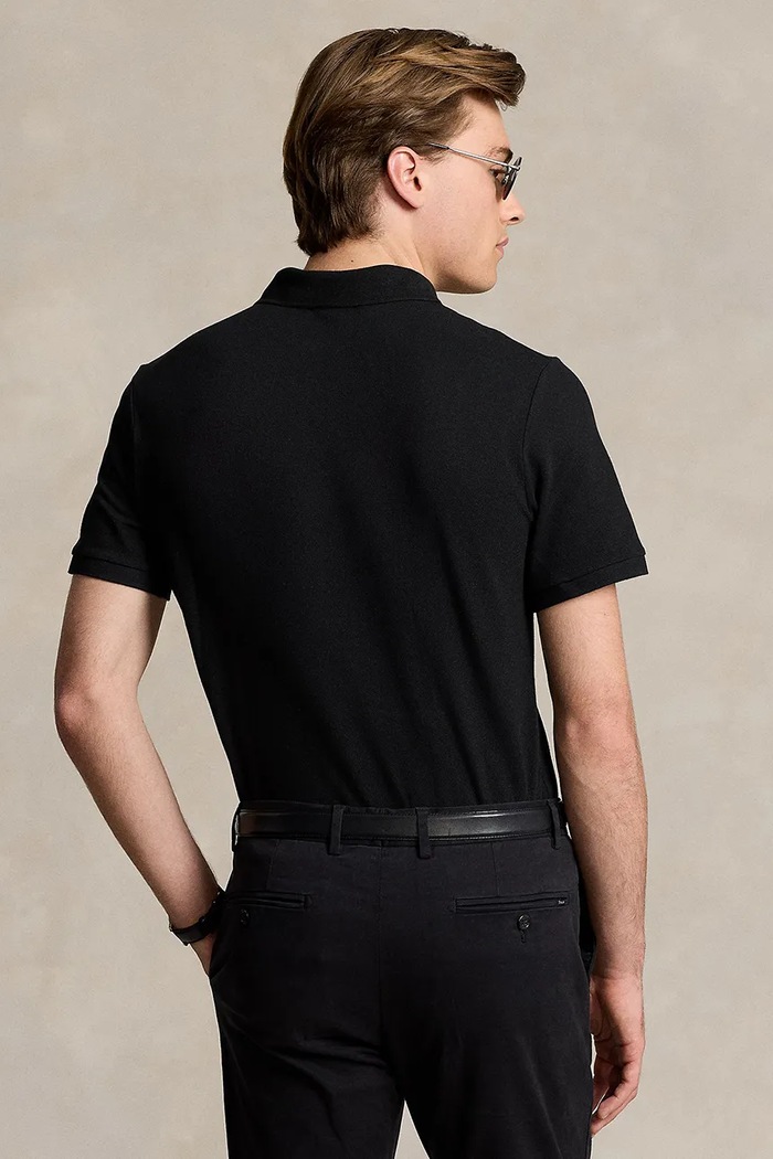 Polo Ralph Lauren pamut póló BASIC MESH 710783656020 fekete SS26