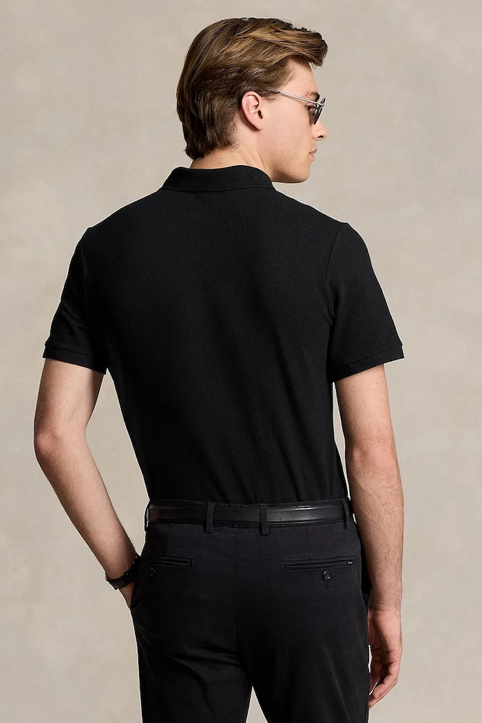 Polo Ralph Lauren pamut póló BASIC MESH 710783656020 fekete SS26