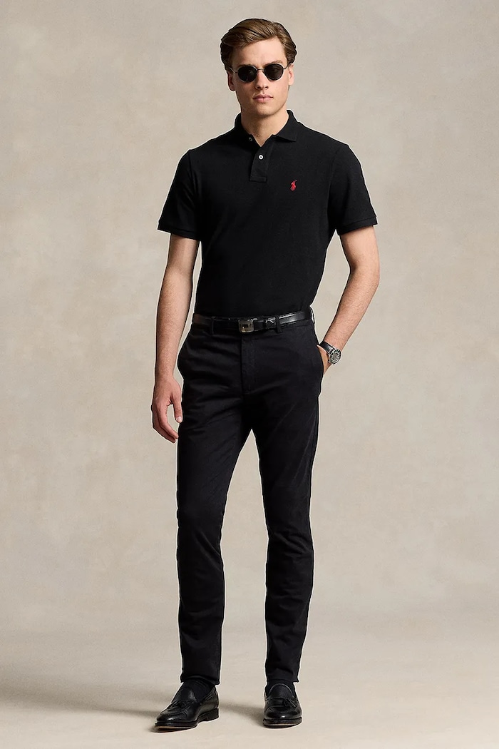 Ruházat Polo Ralph Lauren pamut póló BASIC MESH 710783656020 fekete