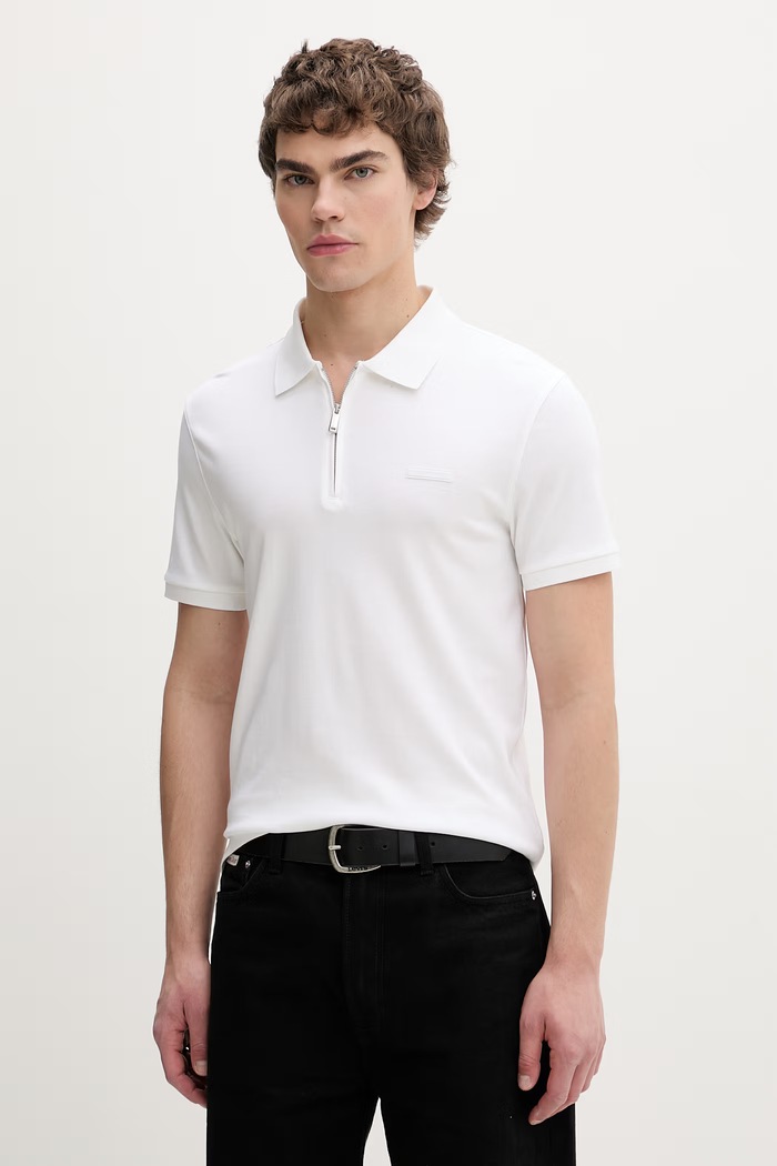 Calvin Klein polo tričko pánske bavlnené béžová LV04LE255G