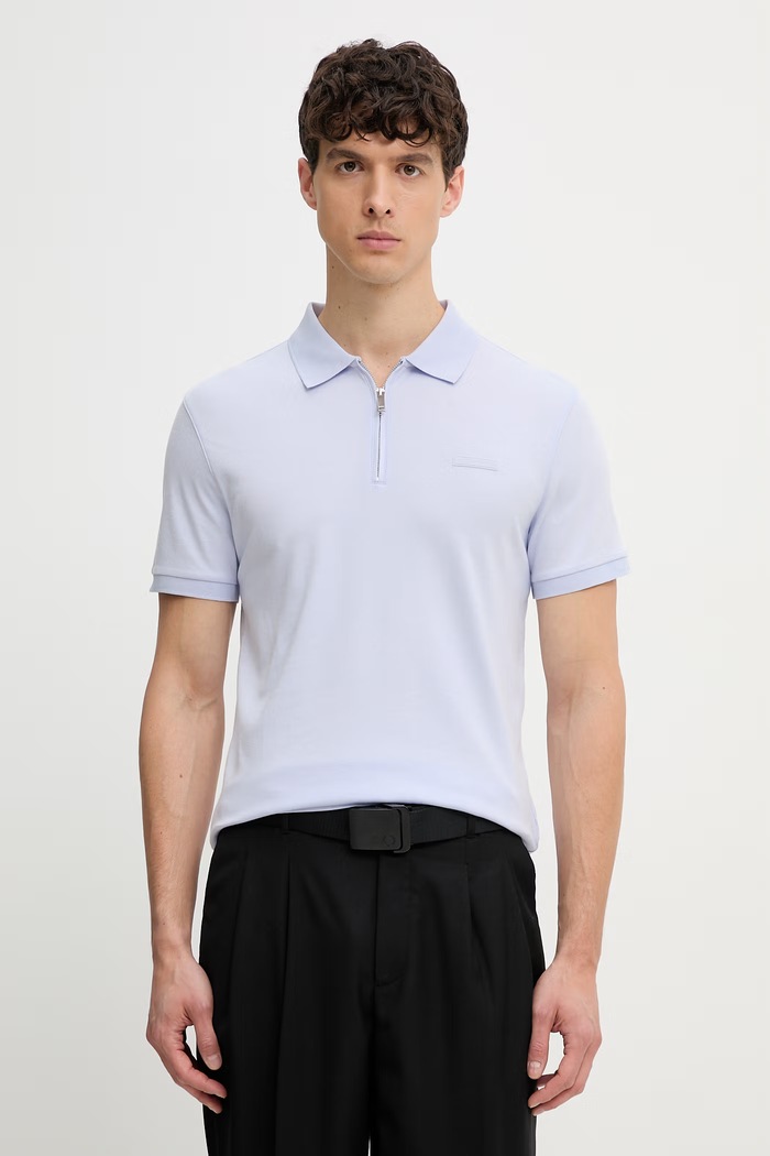 Calvin Klein polo pentru bărbați, din bumbac violet LV04LE255G