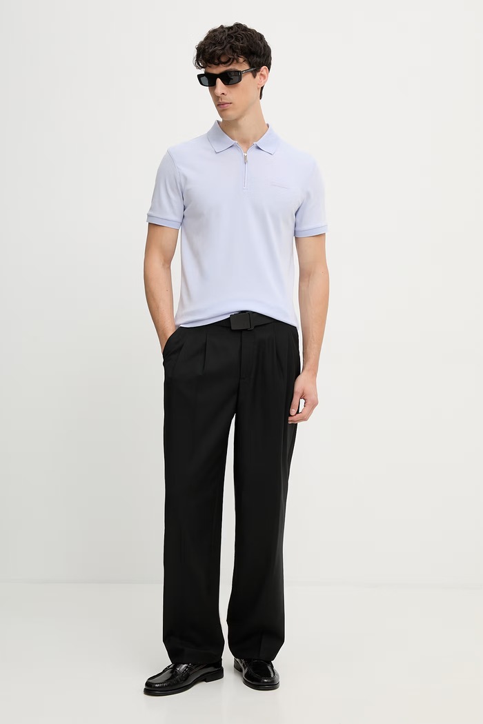 Calvin Klein polo pentru bărbați, din bumbac LV04LE255G violet SS26