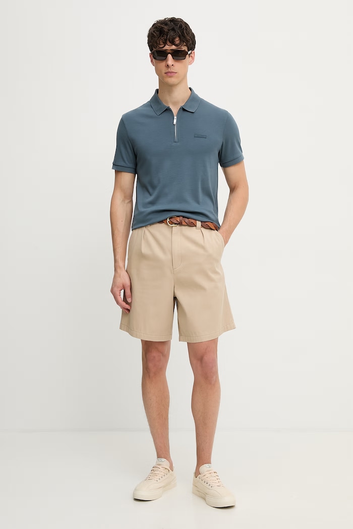 Calvin Klein polo pentru bărbați, din bumbac LV04LE255G turcoaz SS26