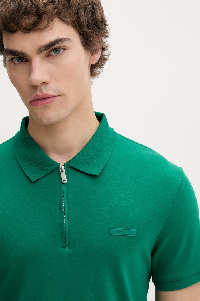 Calvin Klein polo tričko pánske bavlnené zelená LV04LE255G