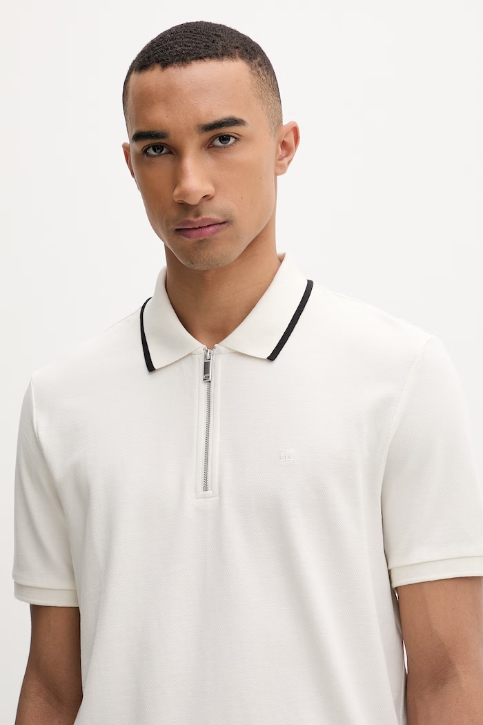 Calvin Klein polo tričko pánske bavlnené béžová LV04LF214G