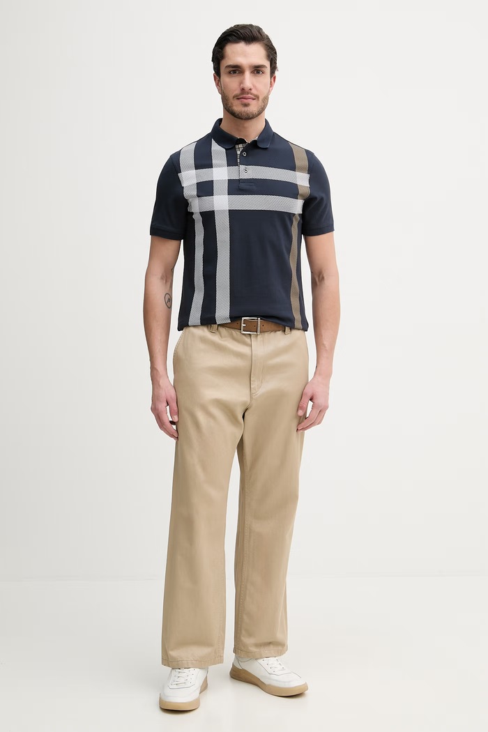 Barbour polo de bumbac Blaine MML1117 bleumarin SS26