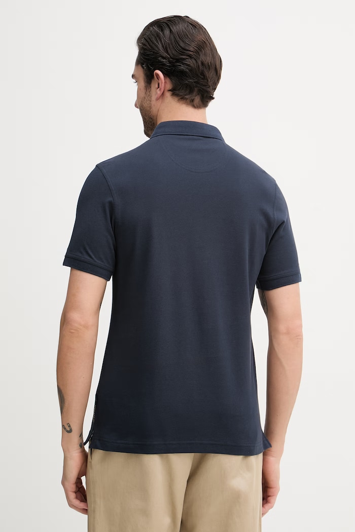 Îmbrăcăminte Barbour polo de bumbac Blaine MML1117 bleumarin