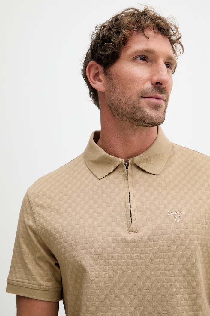 Barbour polo tričko pánske bavlnené Hockham béžová MML1528