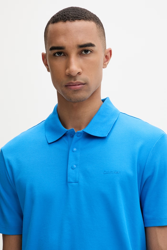 Îmbrăcăminte Calvin Klein polo pentru bărbați, cu bumbac LV04LF208G albastru