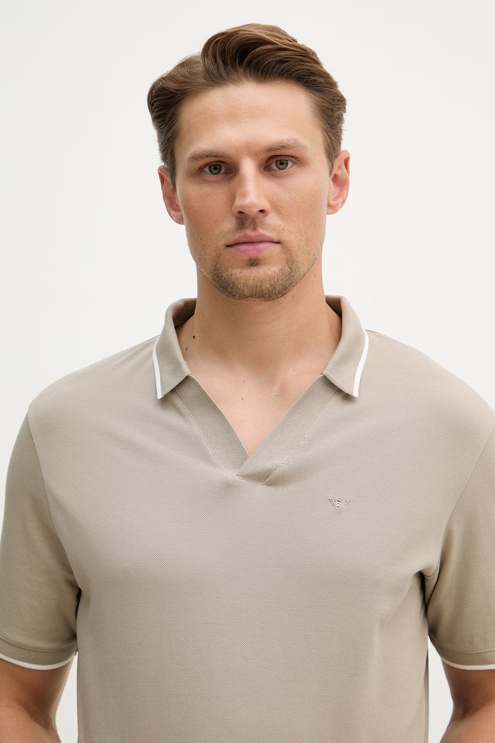 Bavlnené polo tričko Emporio Armani béžová EM005852.AF12955