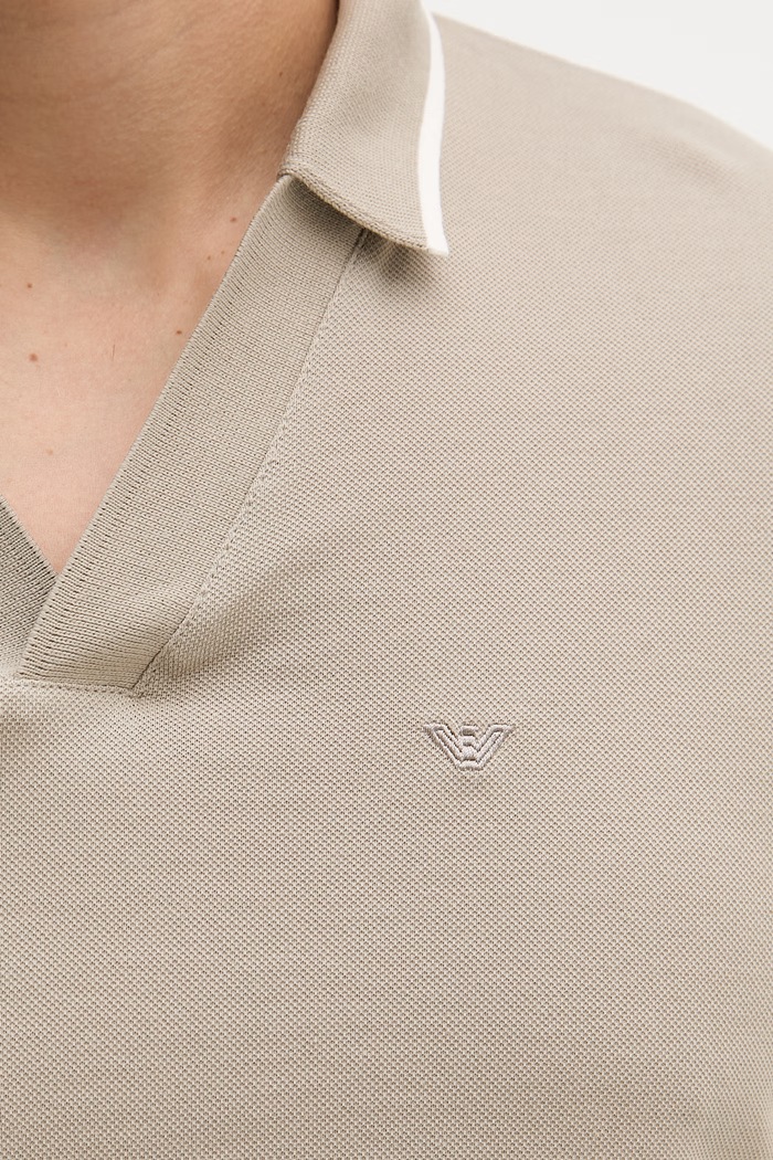Bavlnené polo tričko Emporio Armani EM005852.AF12955 béžová