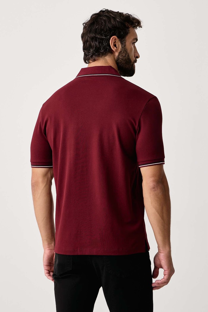 Odzież Emporio Armani T-shirt męski bawełniany z elastanem EM004606.AF23090 bordowy