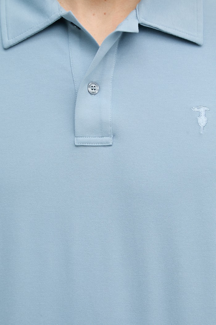 Trussardi polo pentru bărbați, cu amestec de mătase G5098000140N albastru