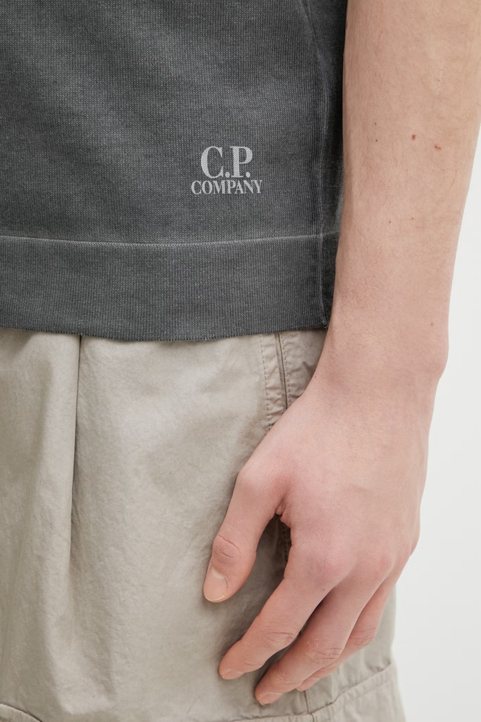 C.P. Company polo bawełniane szary 20CMKN204A110646S