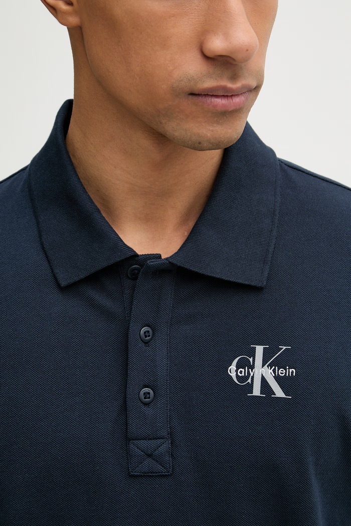 Calvin Klein Jeans polo tričko pánske bavlnené LV04RF209G tmavomodrá