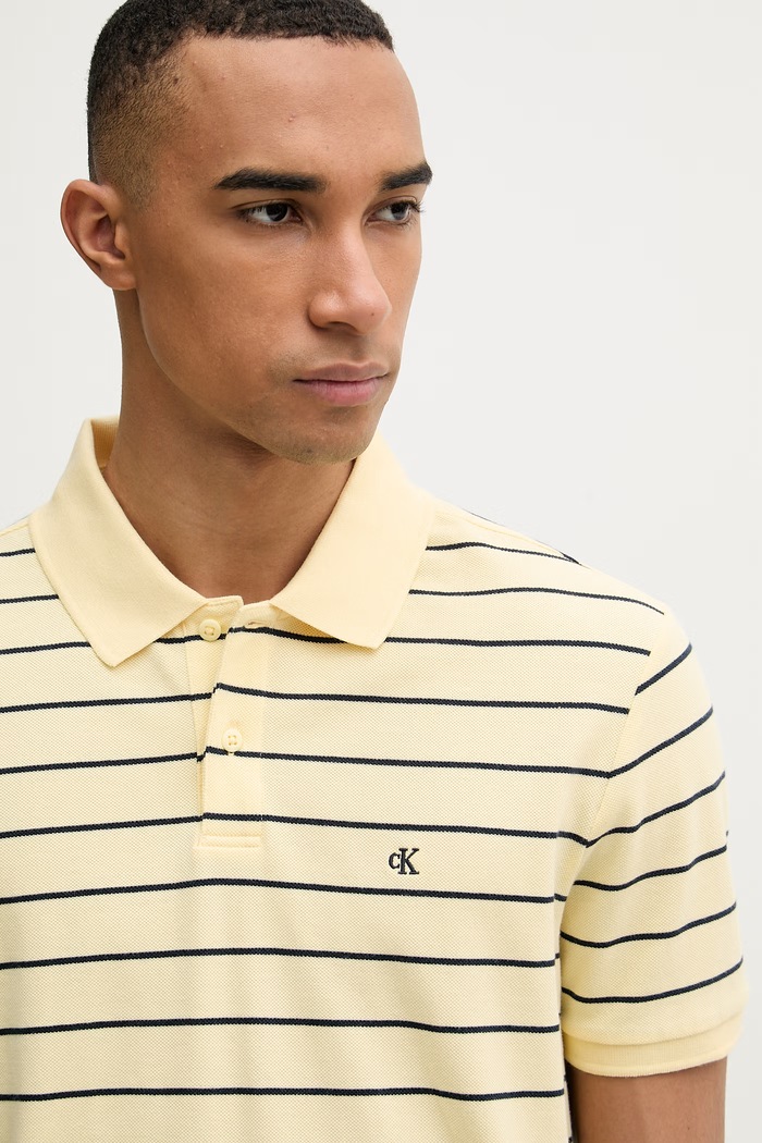 Calvin Klein Jeans polo tričko pánske bavlnené žltá LV04RF216G