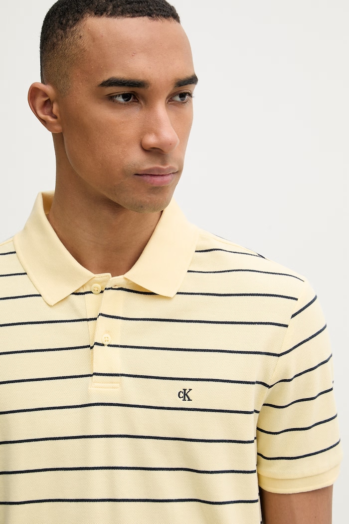 Calvin Klein Jeans polo tričko pánske bavlnené žltá LV04RF216G