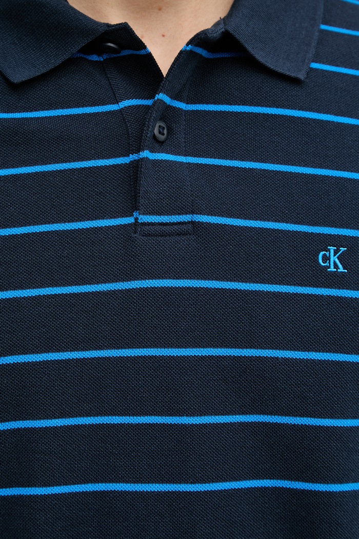 Calvin Klein Jeans polo tričko pánske bavlnené LV04RF216G modrá