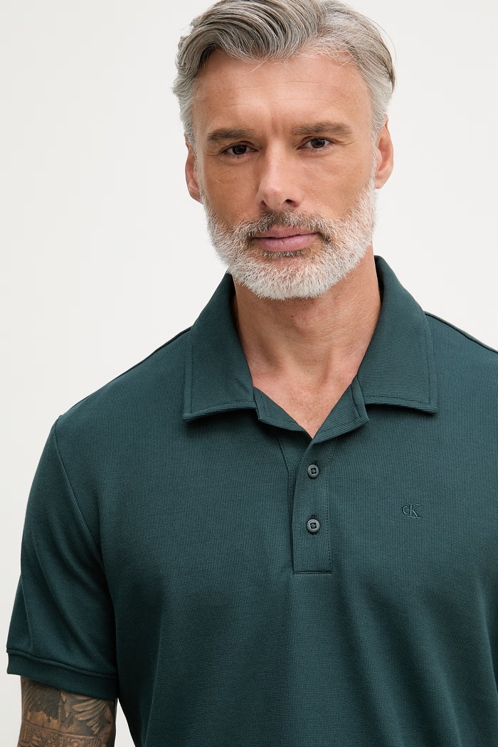 Calvin Klein Jeans polo pentru bărbați, din bumbac verde LV04RF205G