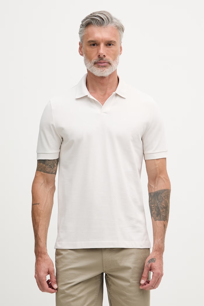 Calvin Klein Jeans polo tričko pánske bavlnené béžová LV04RF215G