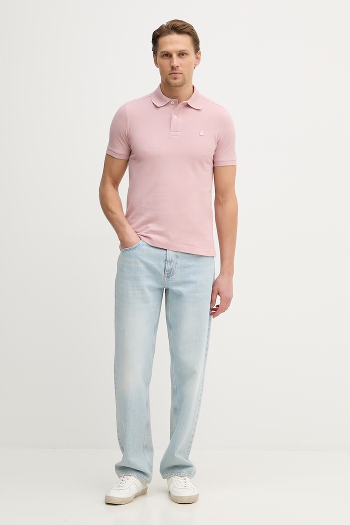Bavlnené polo tričko United Colors of Benetton 3089J3179. ružová SS26